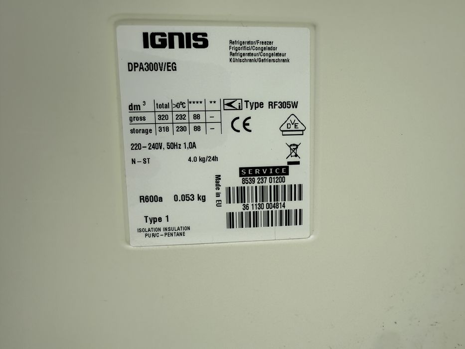 Vand Frigider cu Congelator IGNIS