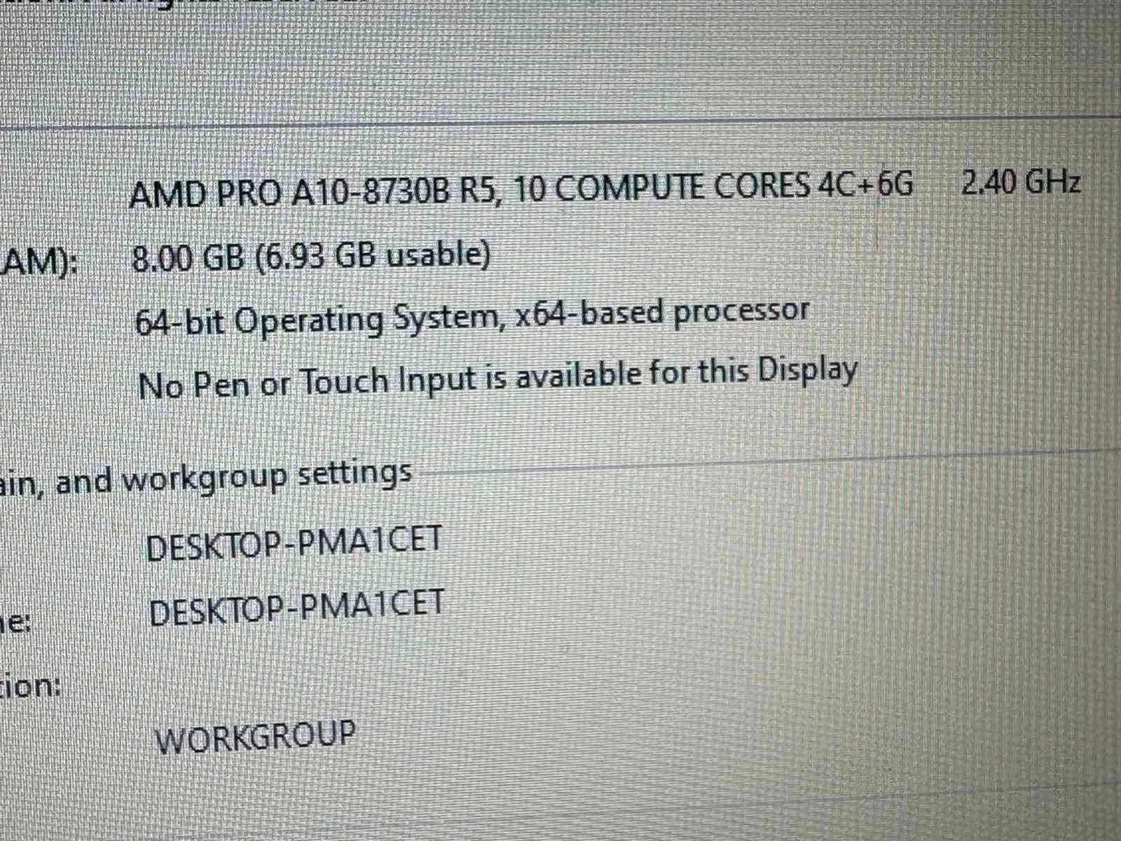 HP EliteBook 745 G4, AMD Pro A10, 8gb Ram, 128gb SSD