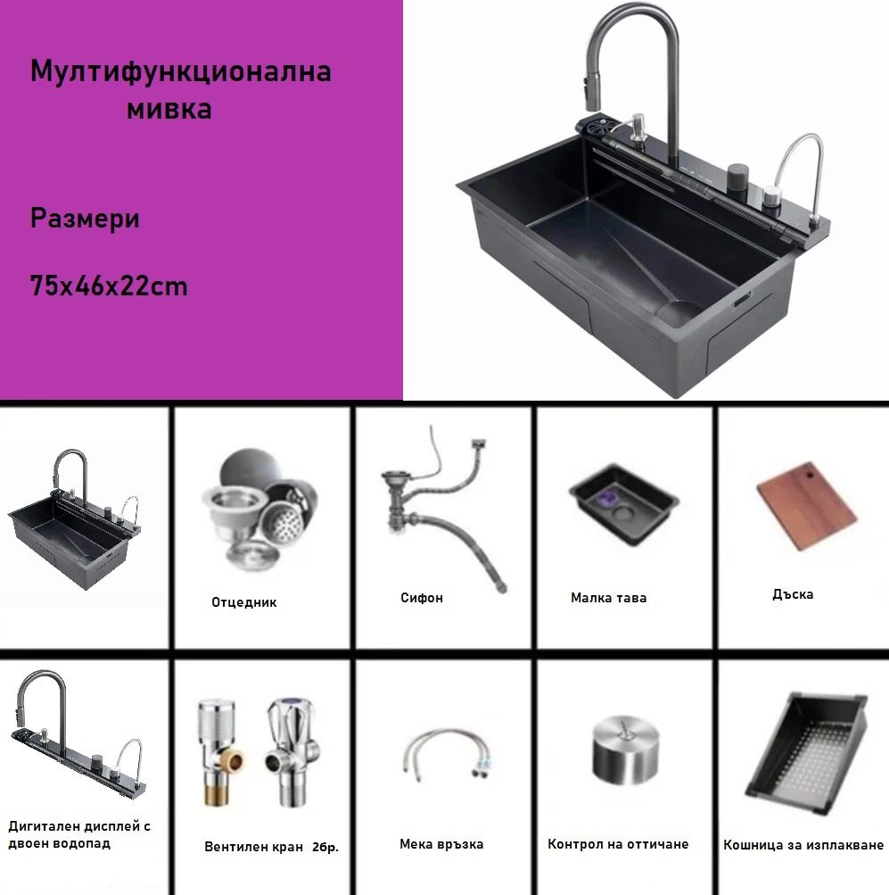 НОВ МОДЕЛ!!! Висококачествена Мултифункционална Мивка