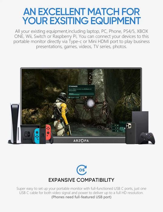 Портативный монитор Arzopa A1C
