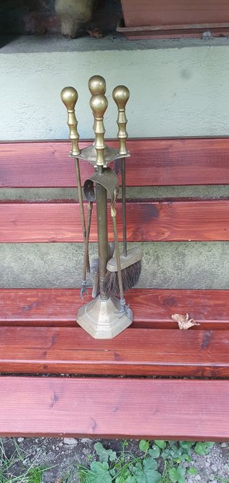 Ustensile alama, set curatare semineu, teracota, soba pe lemne