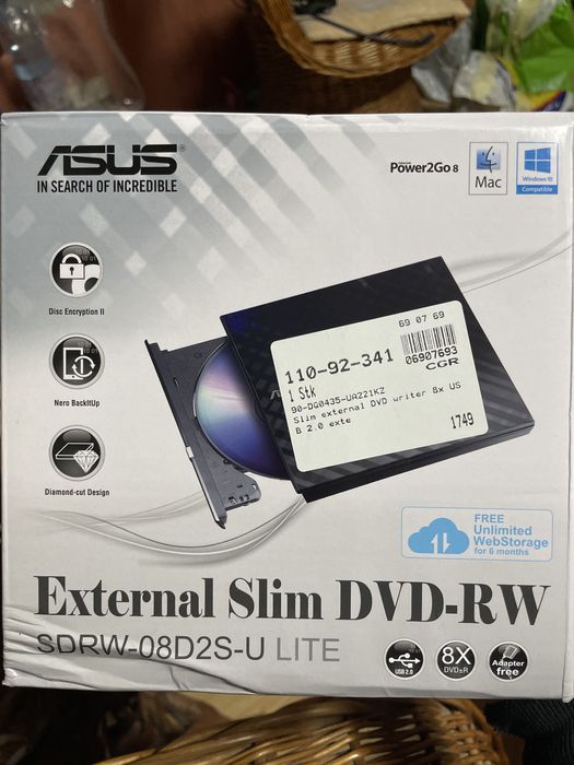 Vand dvd-rw extern slim