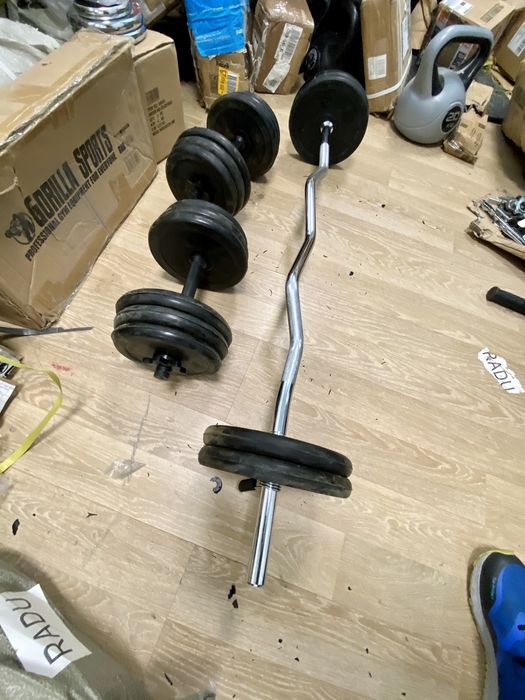 Pachet sala acasa ideal Gantere+haltera reglabile bara z total 35 kg
