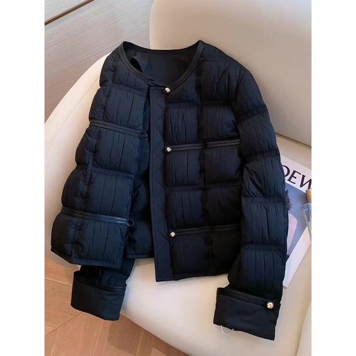 Стильная черная куртка без воротника — идеальный выбор на осень