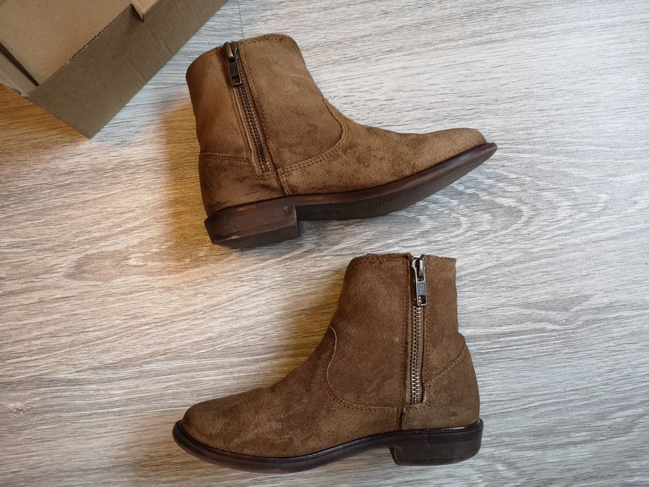 Ghete Mango, mar 30, 19 cm interior, piele intoarsa, stare f buna