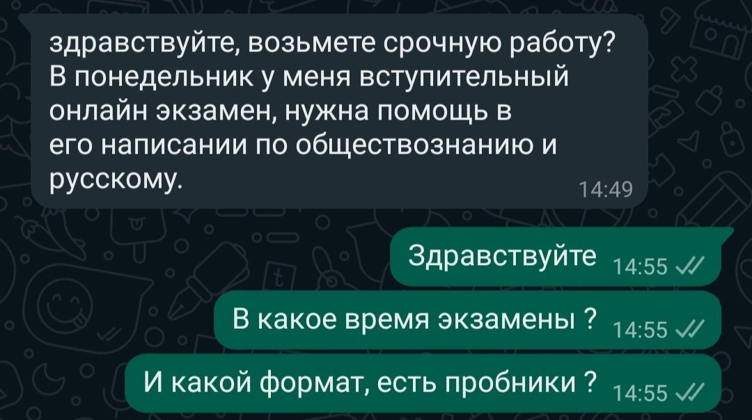 Решение экзаменов онлайн. Помощь на экзамене. Решение СОР, СОЧ.