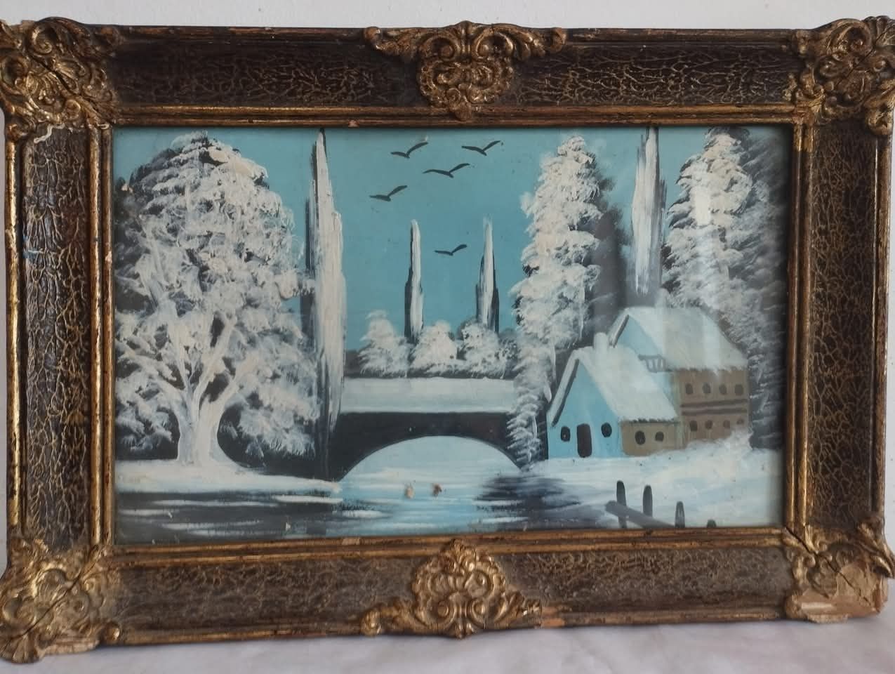 Tablou vechi pictura iarna