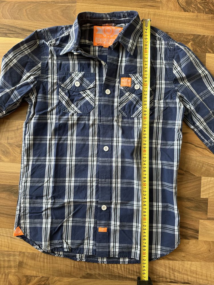 camasa Superdry in carouri, 100% bumbac, marime M, culori inchise