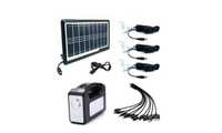 Kit panou solar fotovoltaic Gdlite GD-8017 USB 3 becuri lanterna
