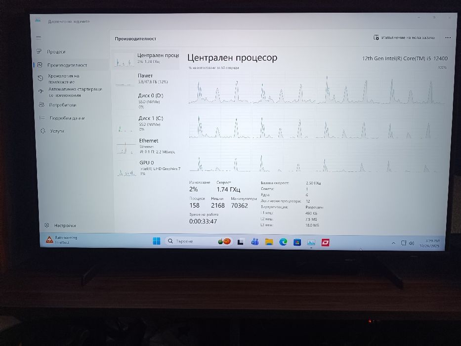 Рс Cooler master  K500L с I5 12400/48 gb ddr5