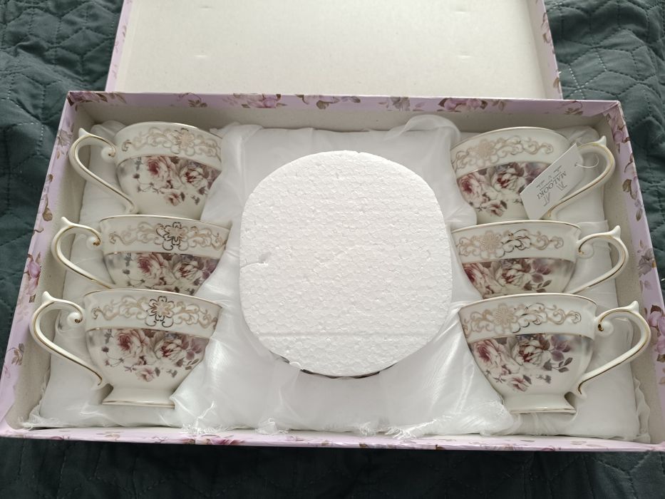 Set cesti cu farfurioare Malooki - floral