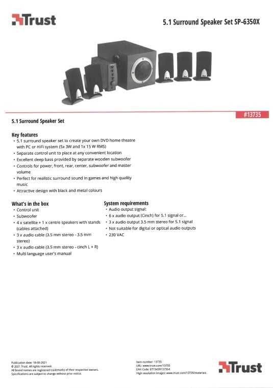 Sistem audio 5.1 cu amplificare Trust 4500p