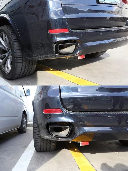 Set Tips ornament evacuare Bmw F15 F16 M X5 X6 esapament negru lucios