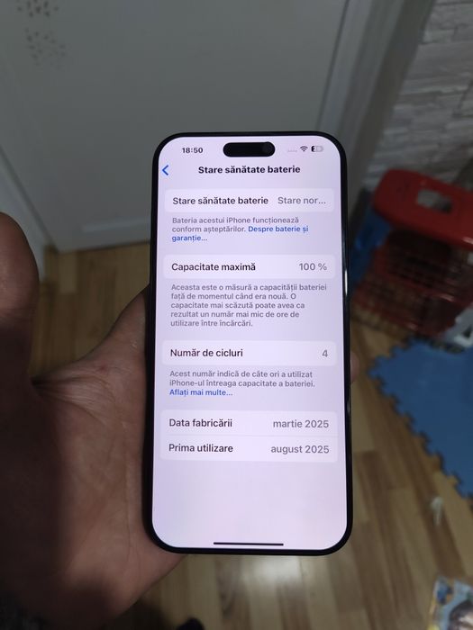 iPhone 16 Pro Max 256GB 5 Cicluri încărcare