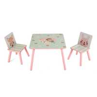 Детски комплект 2 стола + бюро U-grow, Pink Forest