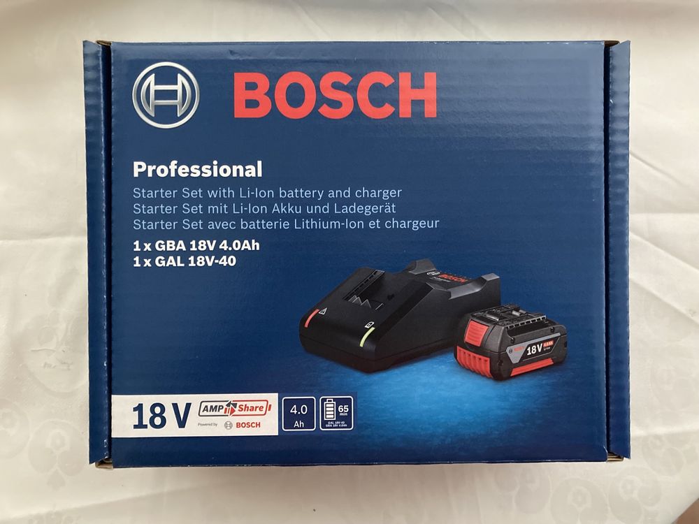 Set Bosch incarcator + baterie 18v . Baterie 4Ah bosch NOU