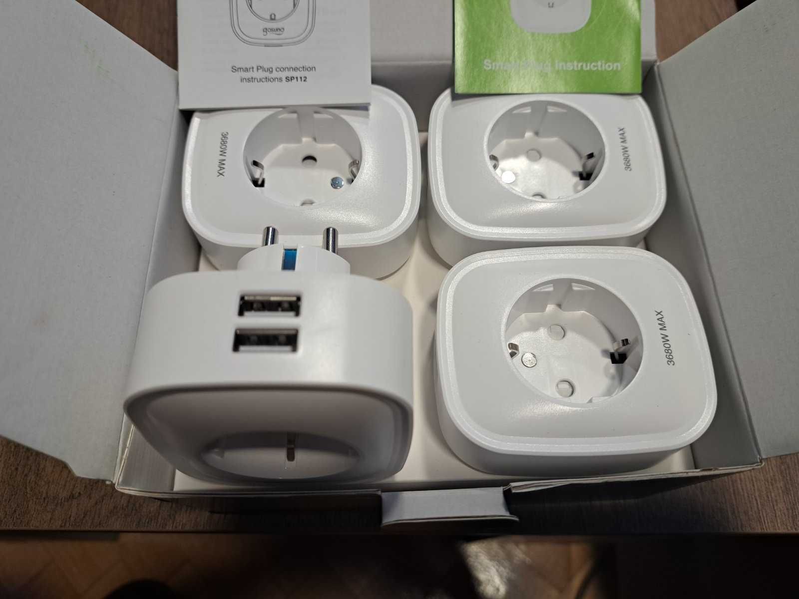 Комплект 4 смарт контакта Gosund SP112, Wi-Fi, 2xUSB, 16A, 3680W