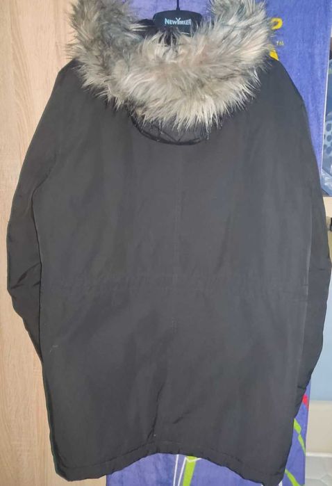 Geaca barbati H&M Padded Parka cu gluga si blana marimea M