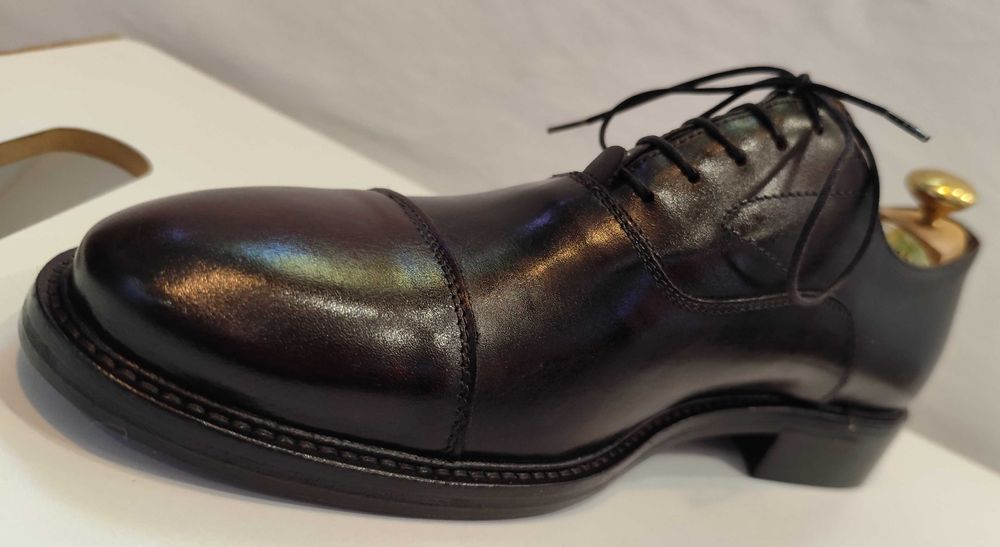 Pantofi oxford 39 39.5 cap toe Old Signature NOI piele naturala maro