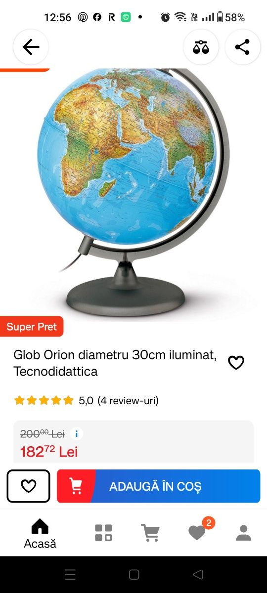 Glob pământesc 30 cm