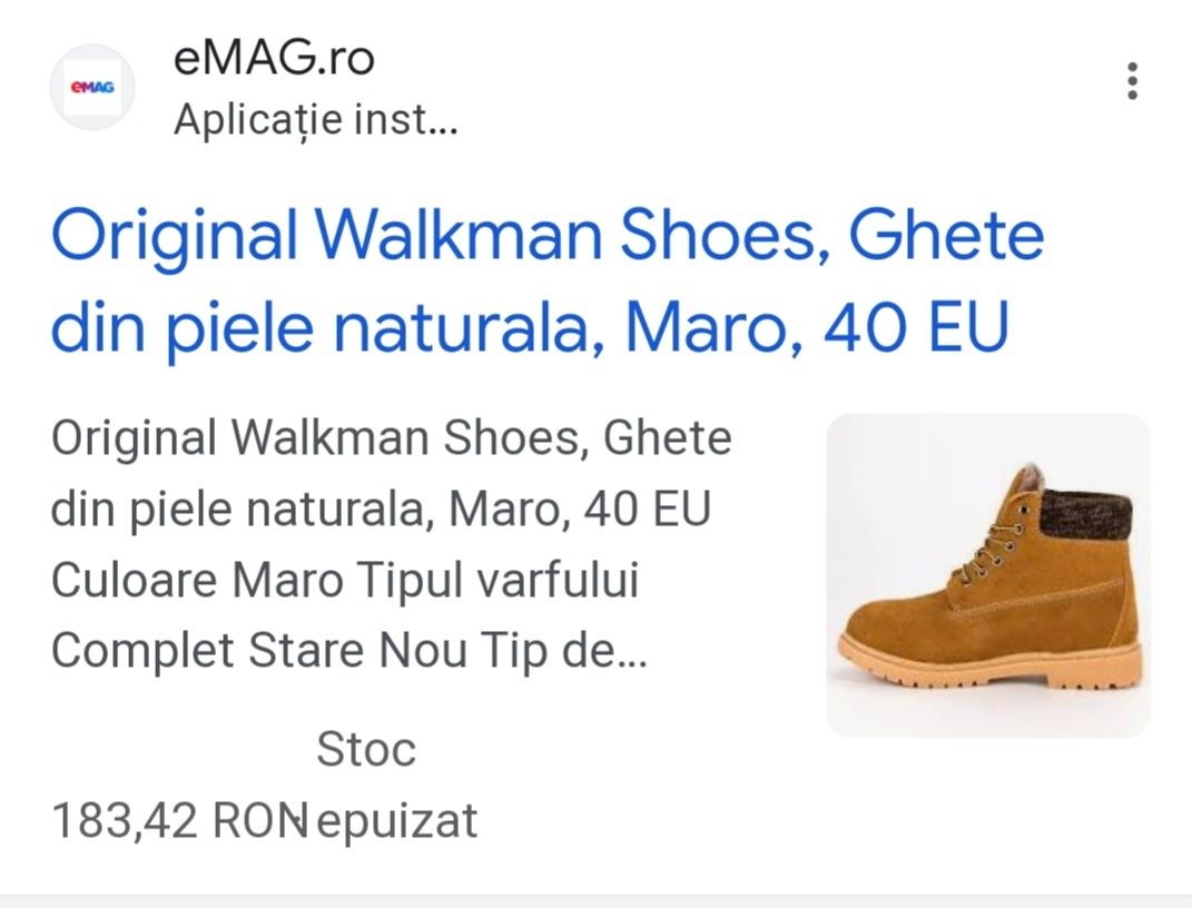 Ghete damă noi, nr 38, piele naturală, Original Walkman Shoes