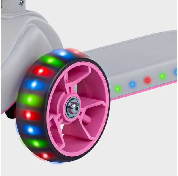 Trotineta electrica pentru copii cu LED, Tulano Rookie 15, roz