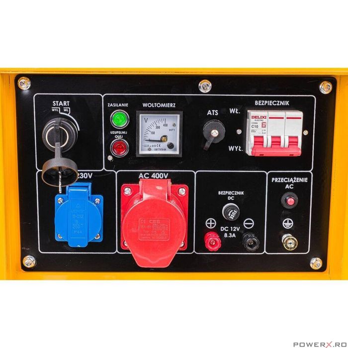 Generator de curent pe motorina 5,5 kW, pornire la cheie, 2 in 1,