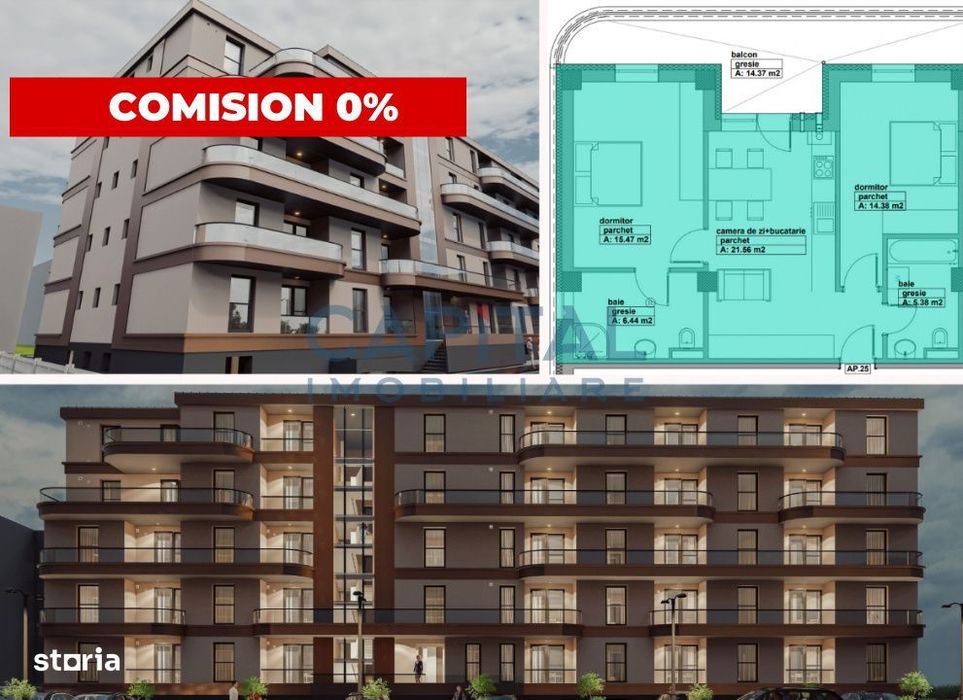 Apartament de vanzare, 3 camere, 89.66mpc, etaj 2, lift, bloc nou, com