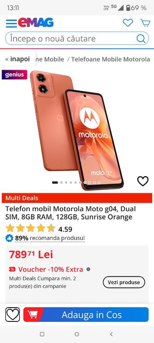 Telefon Smartphone Motorola Moto G04 8gb Ram 128 Gb Garanție