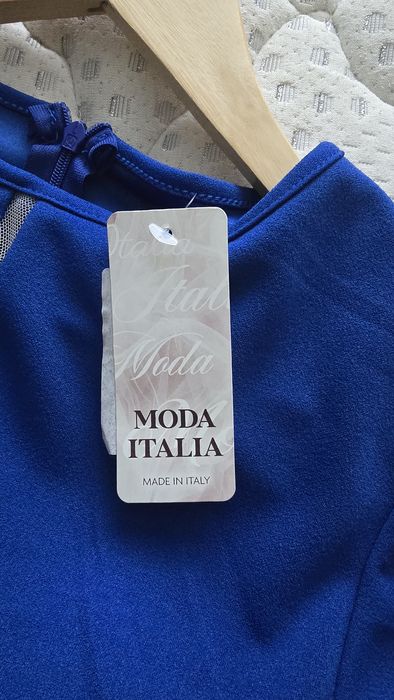 Официална дълга синя рокля