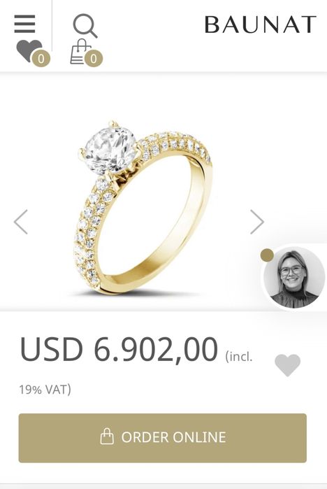 Inel Aur 18k Diamante naturale 1.5CT, pret fix