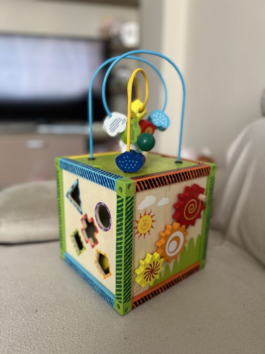 Дървен куб Eichhorn - Игрален център, с активности