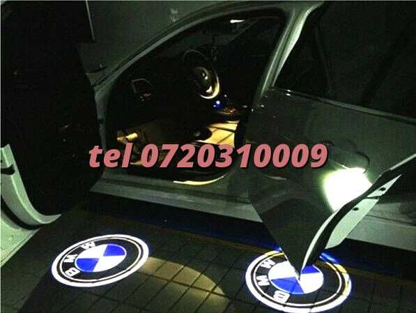 Emblema Portiere Cu Logo Bmw Set 2 Buc Proiector 3d Cu Led