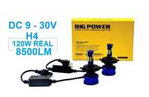 Комплект 360° COB LED крушки за фарове H4, 12V 120W, 8500 lm, Canbus