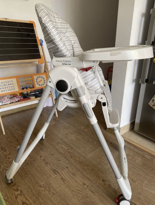 Scaun masa Peg Perego Prima Pappa Zero Follow Me Linear Grey