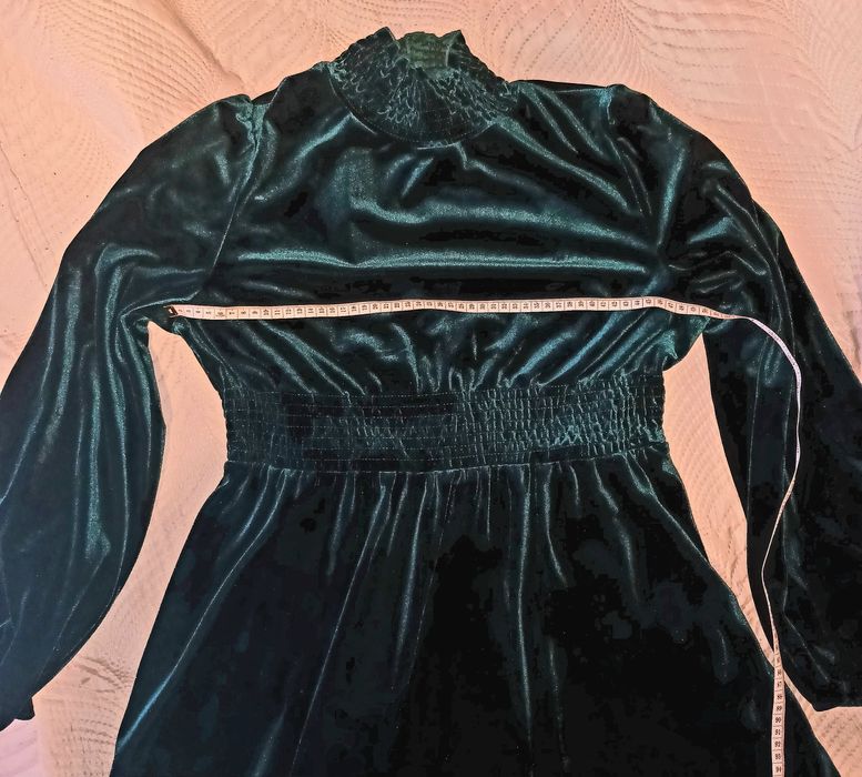 Rochie catifea, verde smarald