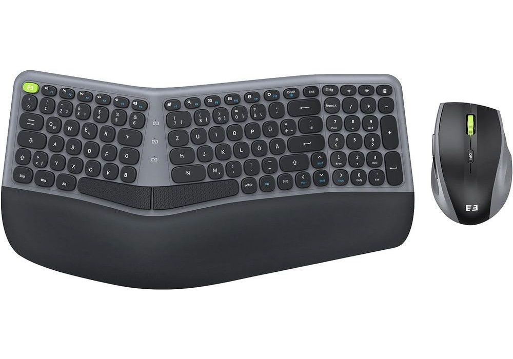 Combo tastatura si mouse ergonomic wireless, 2.4G,QWERTZ, Negociabil