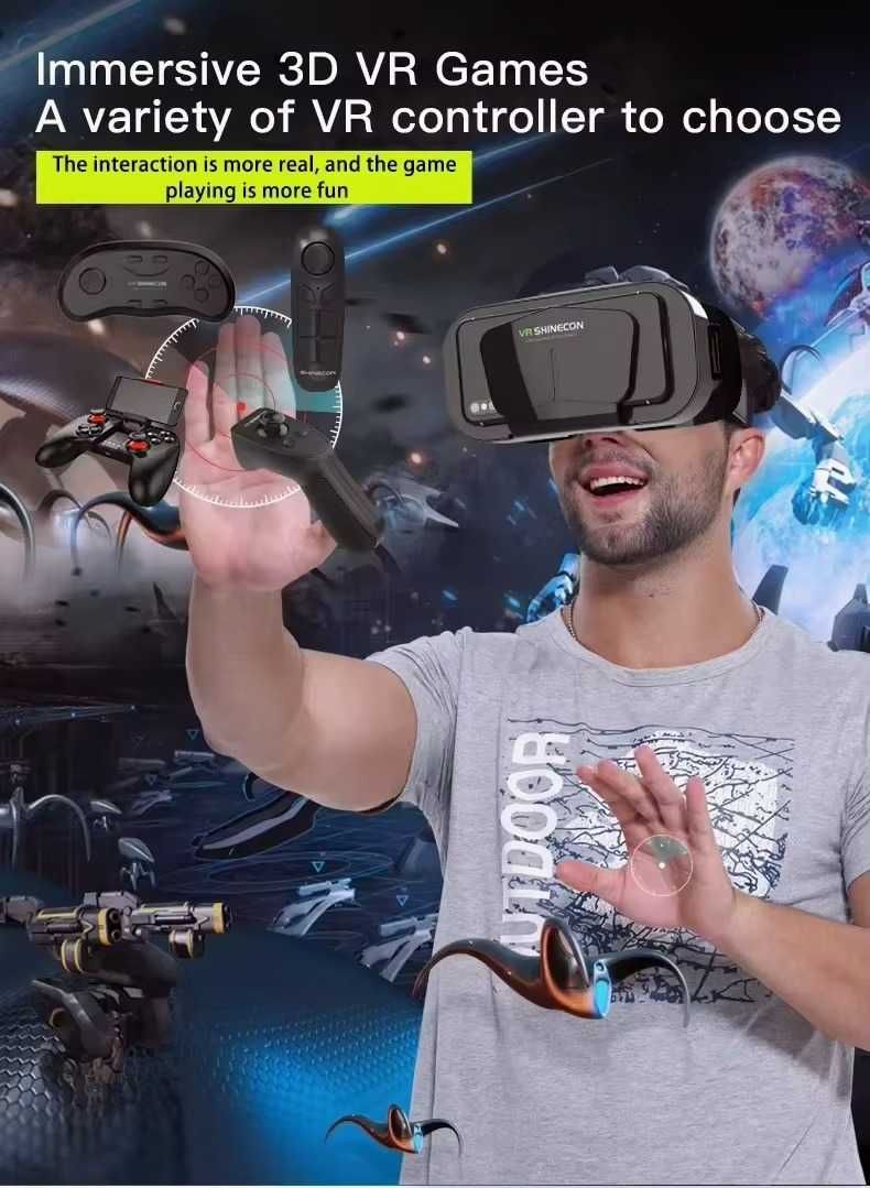 Очила за виртуална реалност VR Shinecon + ДЖОЙСТИК, 3D IMAX VR очила
