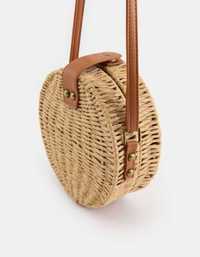 Кръгла дамска чанта Sinsay, плетена чанта, сламена чанта, малка чанта