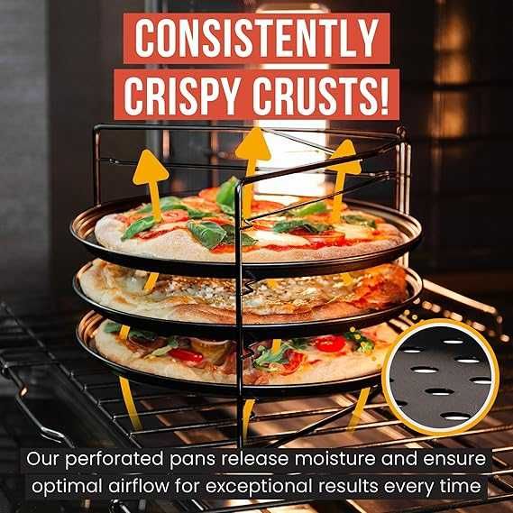 Pizza Tavă rotundă pentru pizza 3 farfurii și 1 grătar
