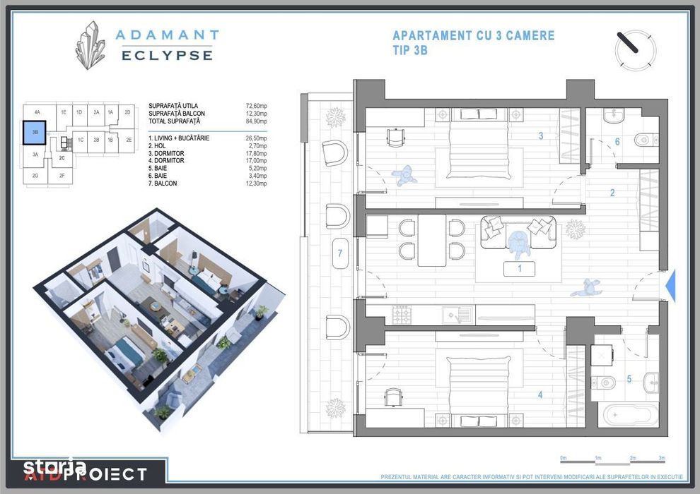 ADAMANT ECLYPSE, 3 camere, TIP 3B, 84.9mp, CUG-BRD