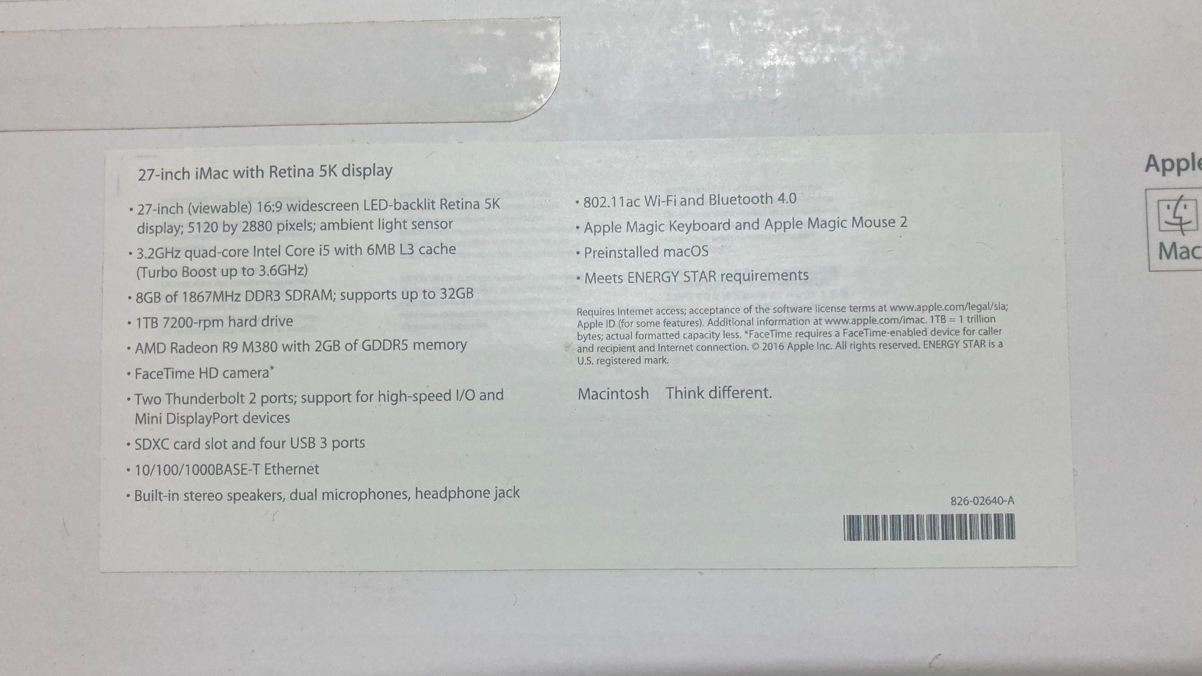 iMac 5k 27 inch - late 2015