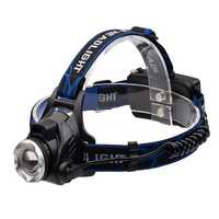 Lanterna cap IdeallStore®, Hiking Master, zoom, aluminiu, albastru