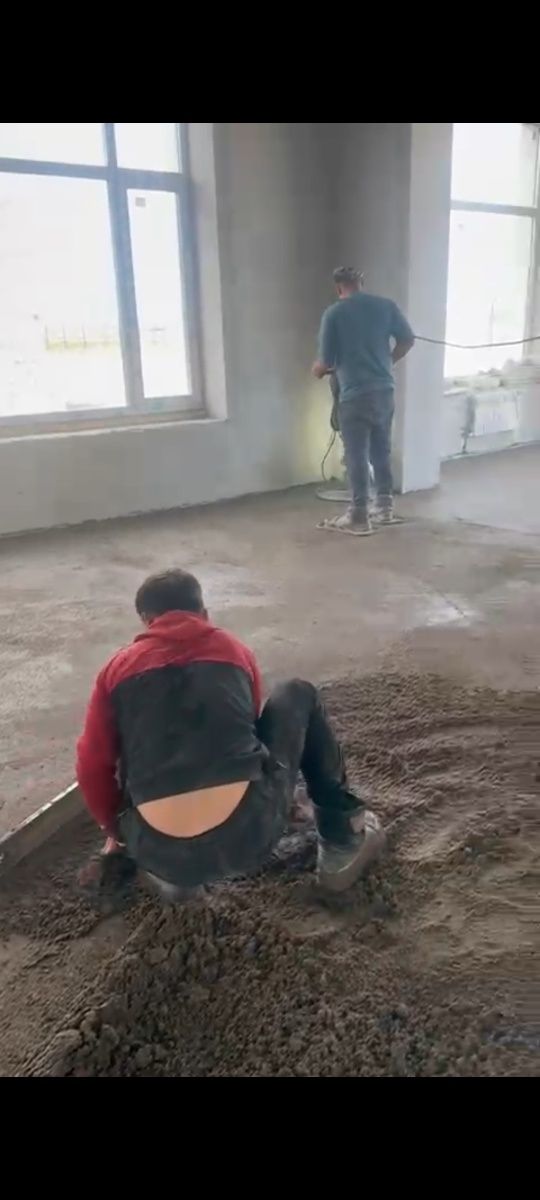 Стяжка пола с лазерном уровнем