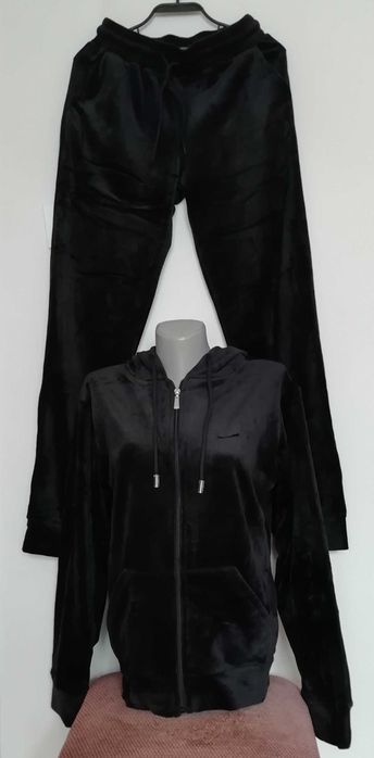 Нов дамски анцунг, черен, с качулка,  85% памук