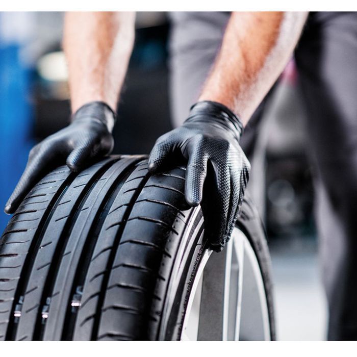 Manusi nitril premium mercator gogrip negru pentru mecanici, marimea m