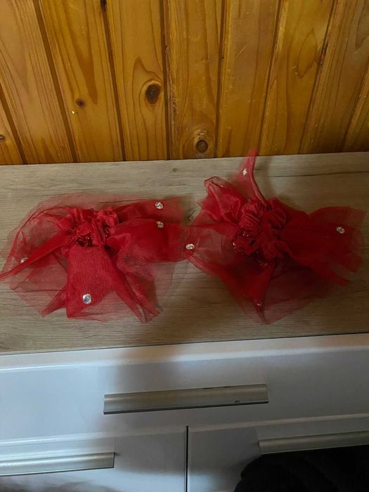 Tutu profesional de balet rosu,cu paiete si detalii aurii