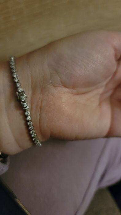 Bratara argint cu pietre albe