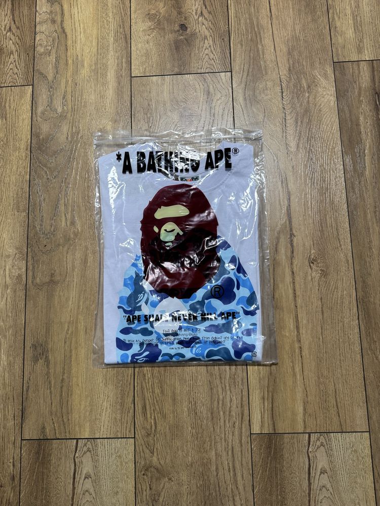 Bape Sky Blue Big Head White T-shirt