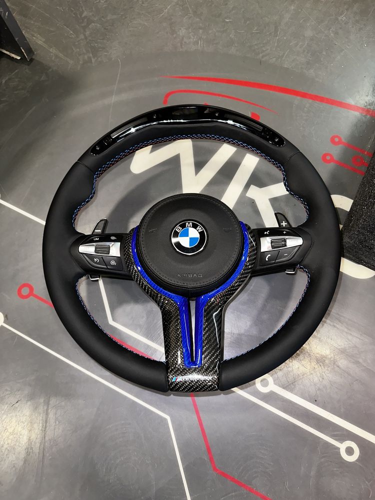 Volan BMW M Piele LED CARBON - Seria 1 2 3 4 5 6 - X1 X2 X3 X4 X5 X6